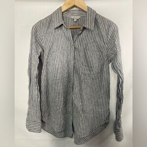 Lucky Brand cotton blend button down. A light blue and white stripe, size small.